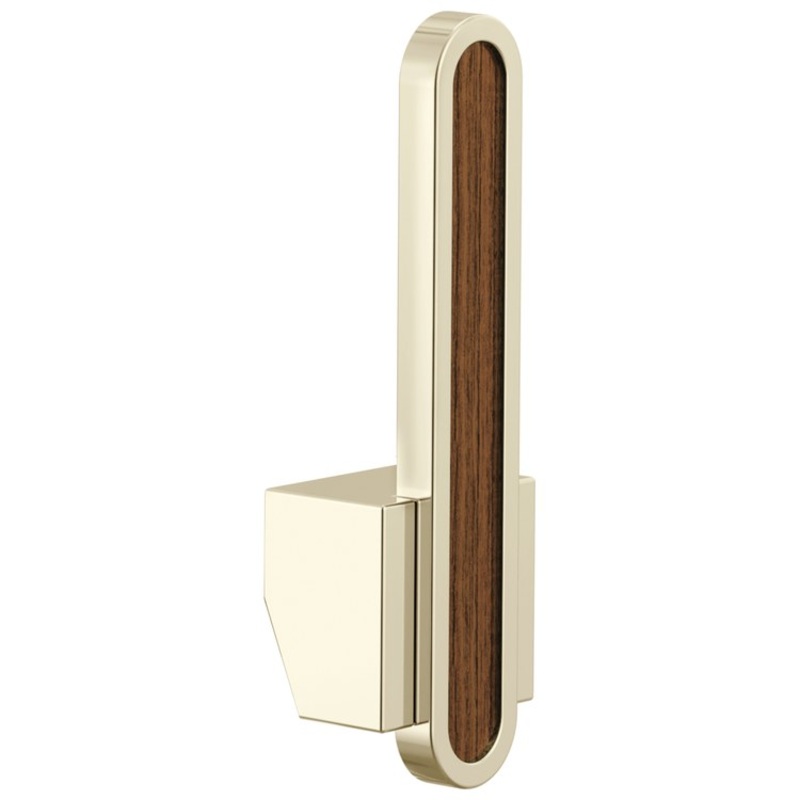 Handle Kit Frank Lloyd Wright Zinc 1 Arc Lever Brilliance Polished Nickel/Wood Inlay ADA for Pull Down Kitchen Faucet