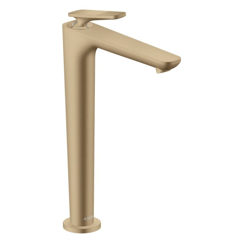 Lavatory Faucet Citterio C 250 1 Lever Cubic Cut ADA WaterSense Brushed Bronze 1.2 Gallons per Minute Deck Mount Less Drain 1 Hole CoolStart EcoRight AirPower Comfort Zone