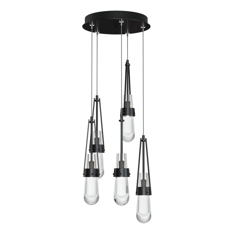 Link 5-Light Clear Glass Pendant Ink