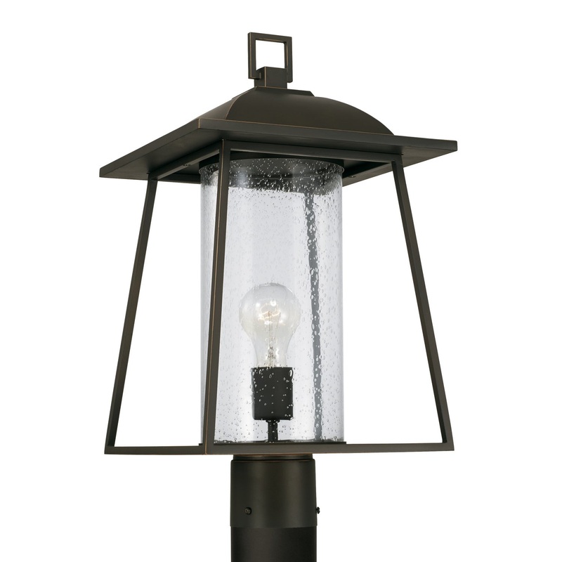 One Light Outdoor Post Lantern from the Durham Collection in Oiled Bronze Finish by Capital Lighting