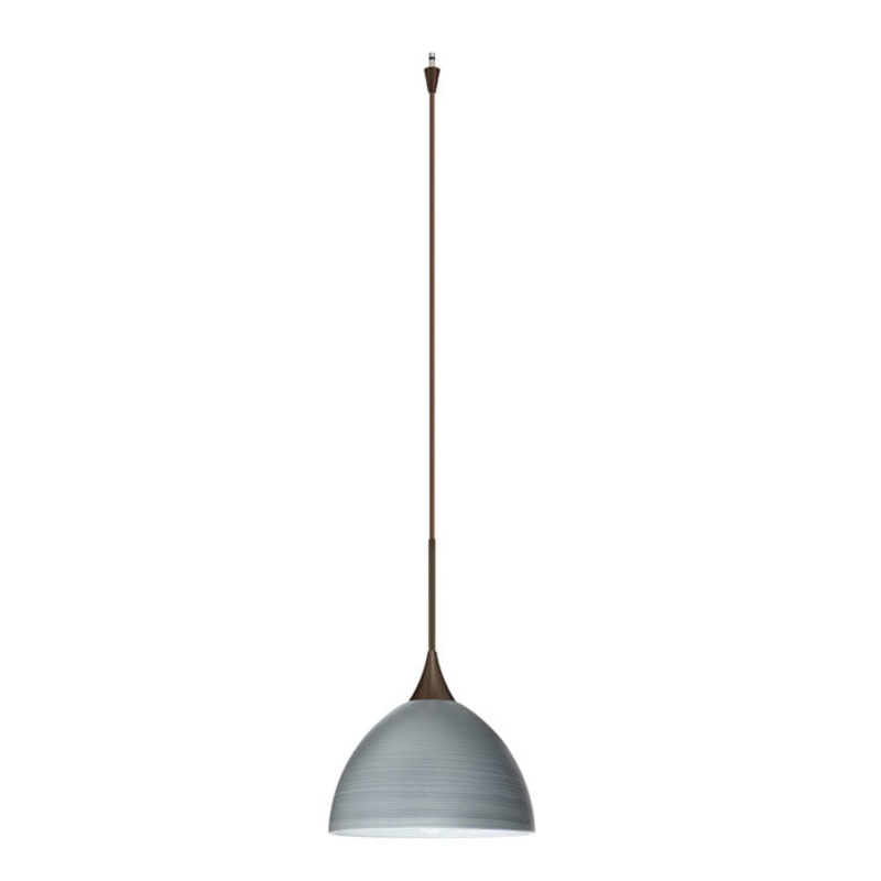 One Light Pendant from the Brella Collection in Bronze Finish by Besa