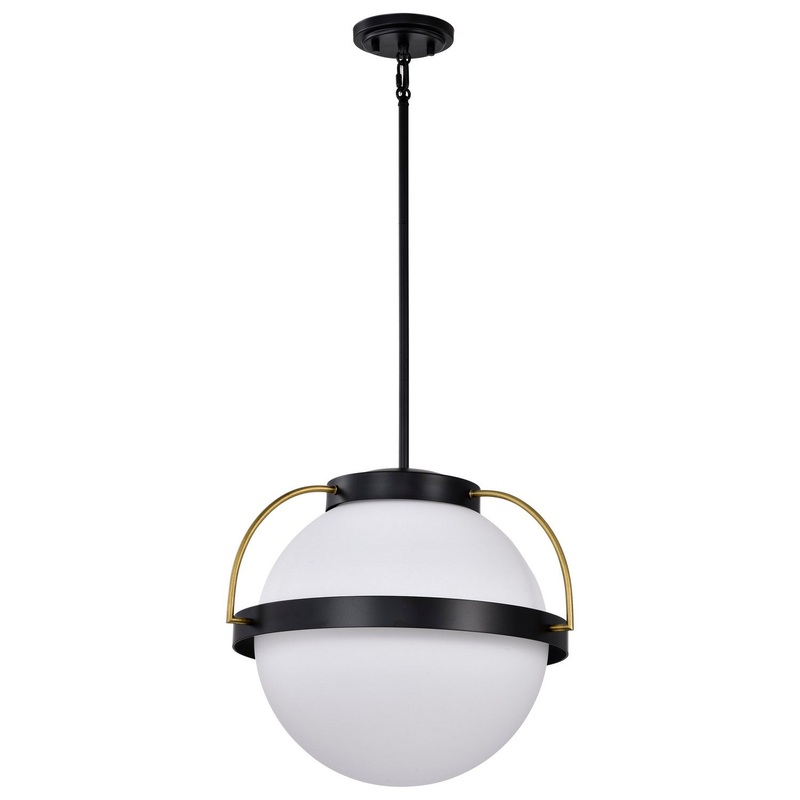 One Light Pendant from the Lakeshore Collection in Matte Black Finish by Nuvo Lighting
