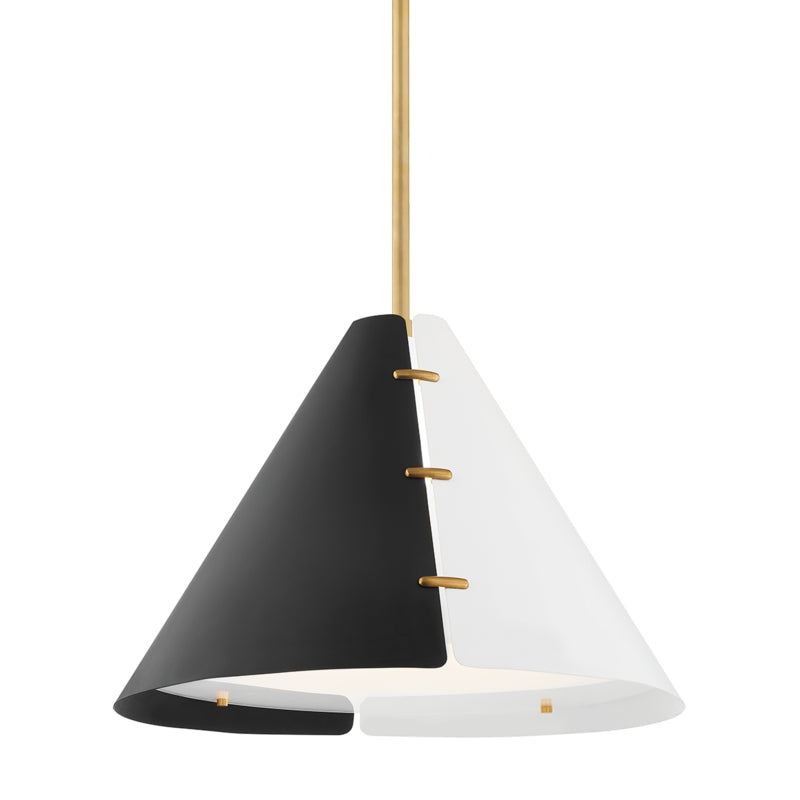 One Light Pendant from the Split Collection in Aged Brass Finish by Hudson Valley