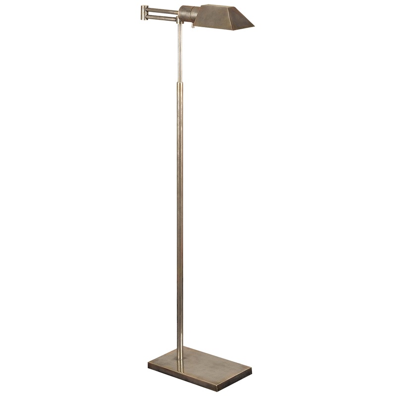 One Light Swing Arm Floor Lamp from the Vc Classic Collection in Antique Nickel Finish by Visual Comfort Signature