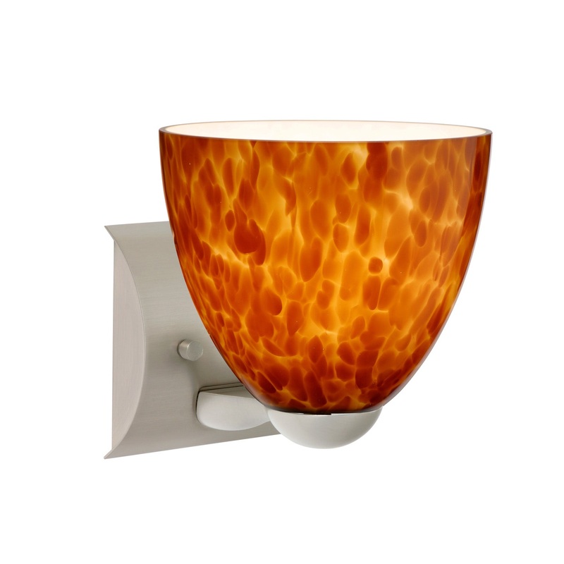 One Light Wall Sconce from the Sasha Collection in Satin Nickel Finish by Besa