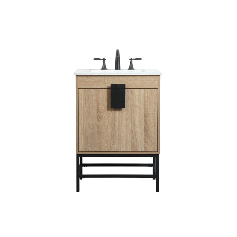 Single Bathroom Vanity from the Eugene Collection in Mango Wood Finish by Elegant Lighting