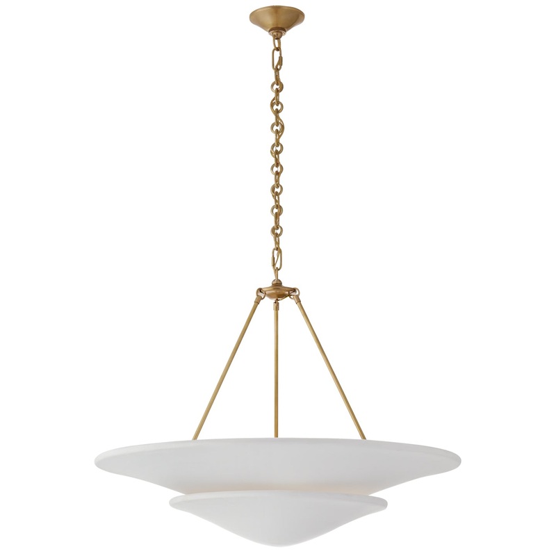 Six Light Chandelier from the Mollino Collection in Hand-Rubbed Antique Brass Finish by Visual Comfort Signature