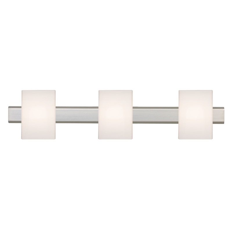 Three Light Vanity from the Tito Collection in Satin Nickel Finish by Besa