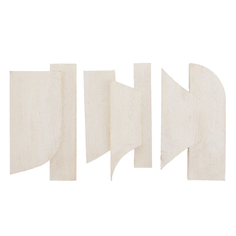Arteriors 6978 Pierson Wall Plaques, Set of 3 Whitewash Sandblasted