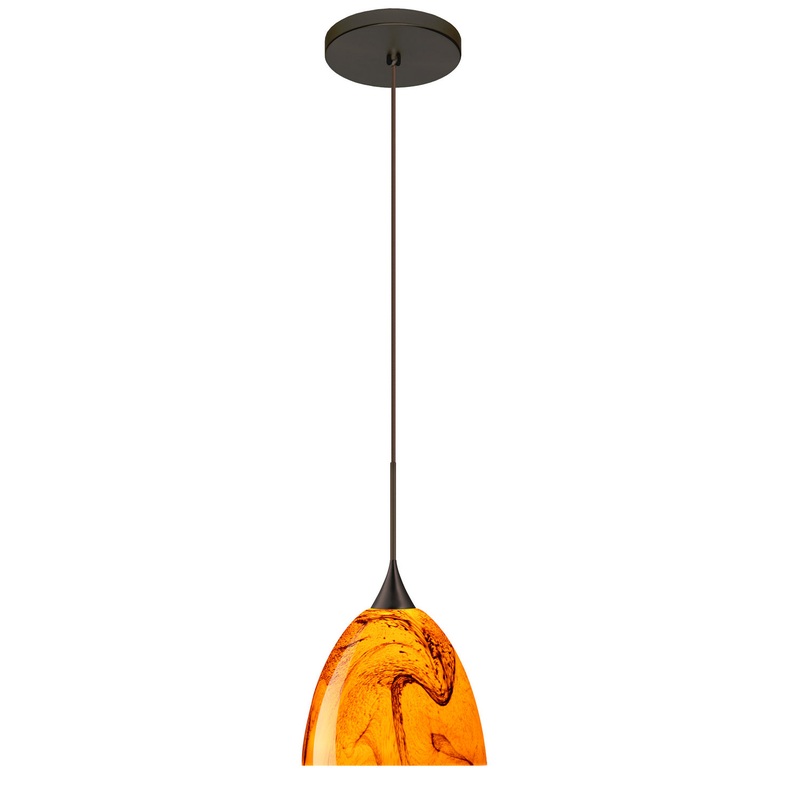 Besa 1XT-7570HB-LED-BR Sasha One Light Pendant Bronze (Discontinued)