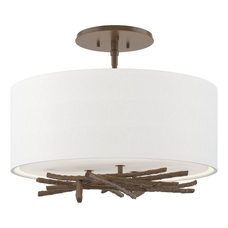 Brindille Semi-Flush Bronze Natural Anna Shade (SF)