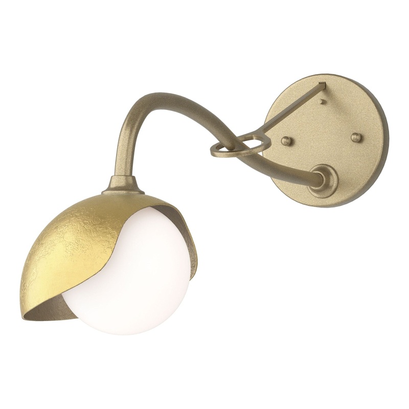 Brooklyn 1-Light Single Shade Long-Arm Sconce Soft Gold Modern Brass