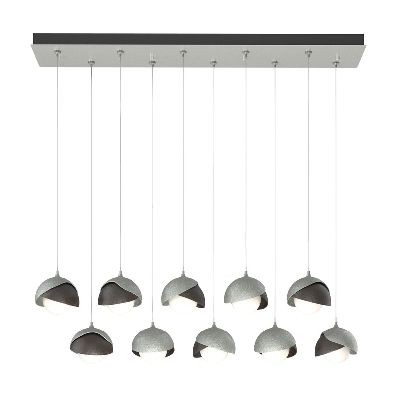 Brooklyn 10-Light Double Shade Pendant Vintage Platinum Oil Rubbed Bronze