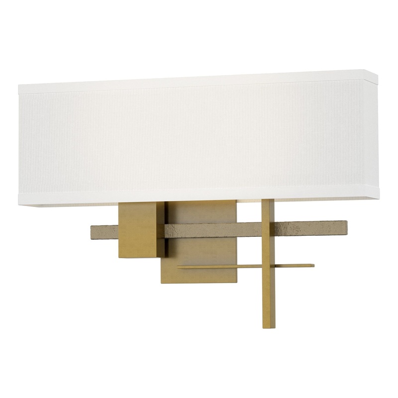 Cosmo Sconce Modern Brass Soft Gold Natural Anna Shade (SF)