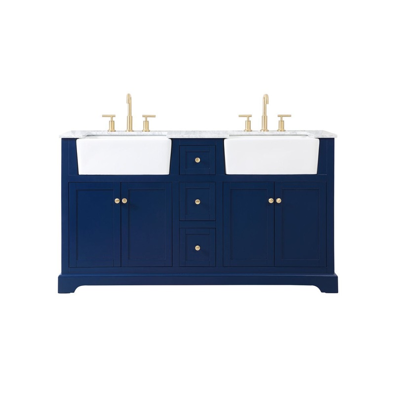 Double Bathroom Vanity from the Franklin Collection in Blue Finish by Elegant Lighting