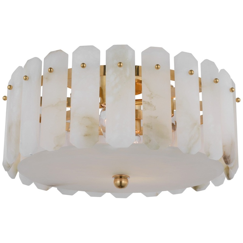 Four Light Flush Mount from the Bonnington Collection in Hand-Rubbed Antique Brass Finish by Visual Comfort Signature