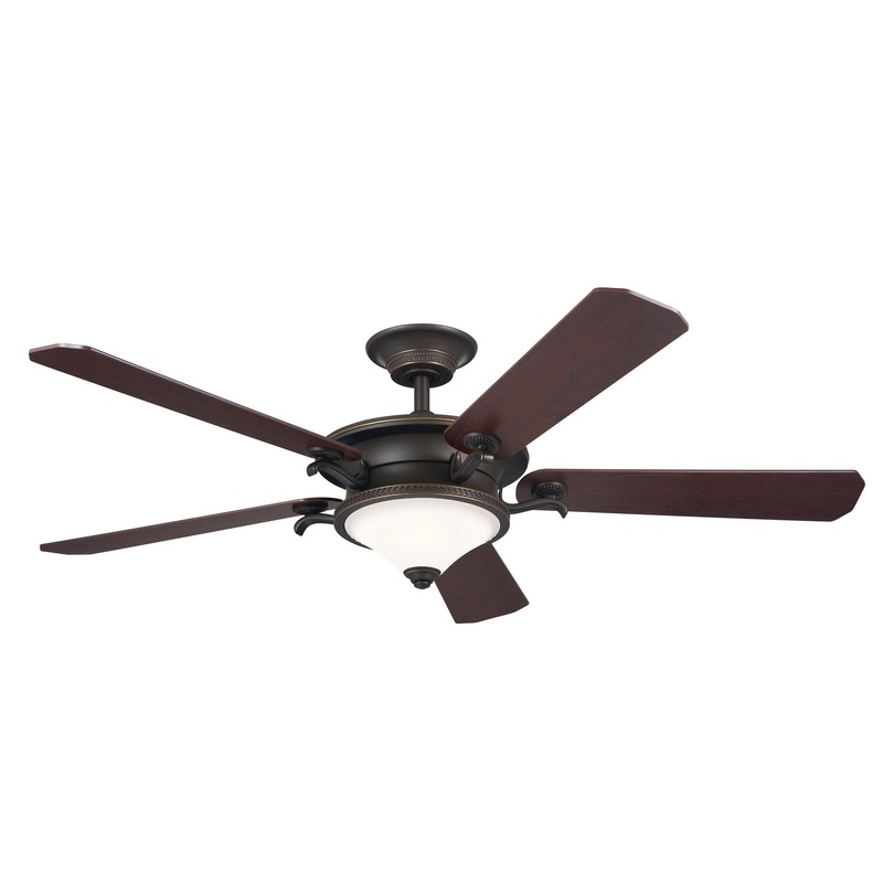 Kichler 300370OZ 60″ Ceiling Fan, Olde Bronze with Gold Highlights