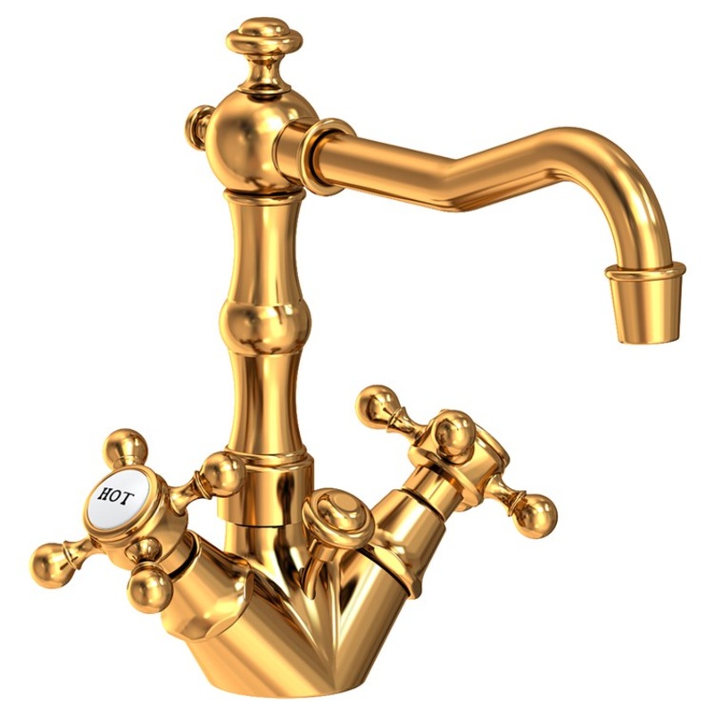 Lavatory Faucet Chesterfield 2 Cross ADA Aged Brass 1.2 Gallons per Minute Brass Spout Height 5-1/4 Inch