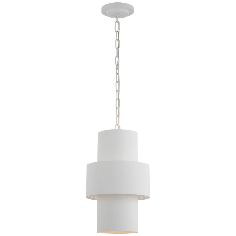 LED Pendant from the Chalmette Collection in Plaster White Finish by Visual Comfort Signature