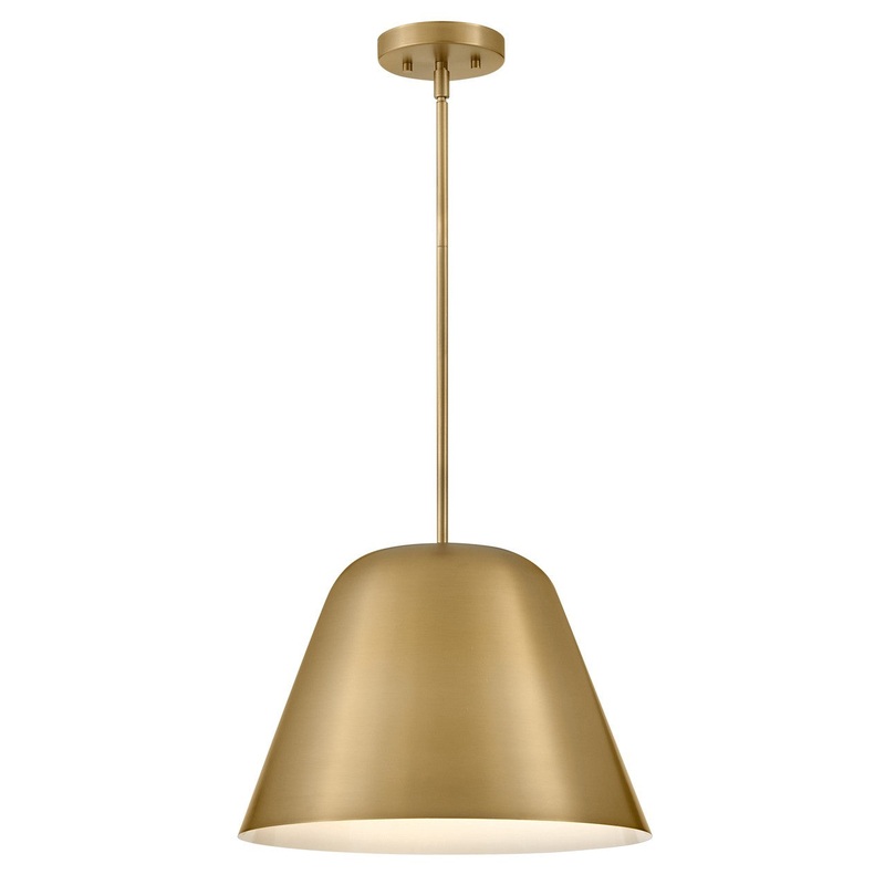 LED Pendant from the Madi Collection in Lacquered Brass Finish by Lark