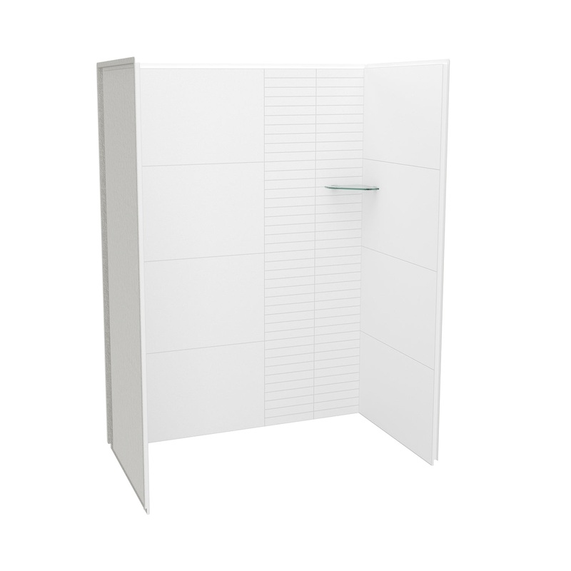 MAAX 107463-306-513 Utile 6032 Composite Direct-to-Stud Three-Piece Alcove Shower Wall Kit in Erosion Bora White