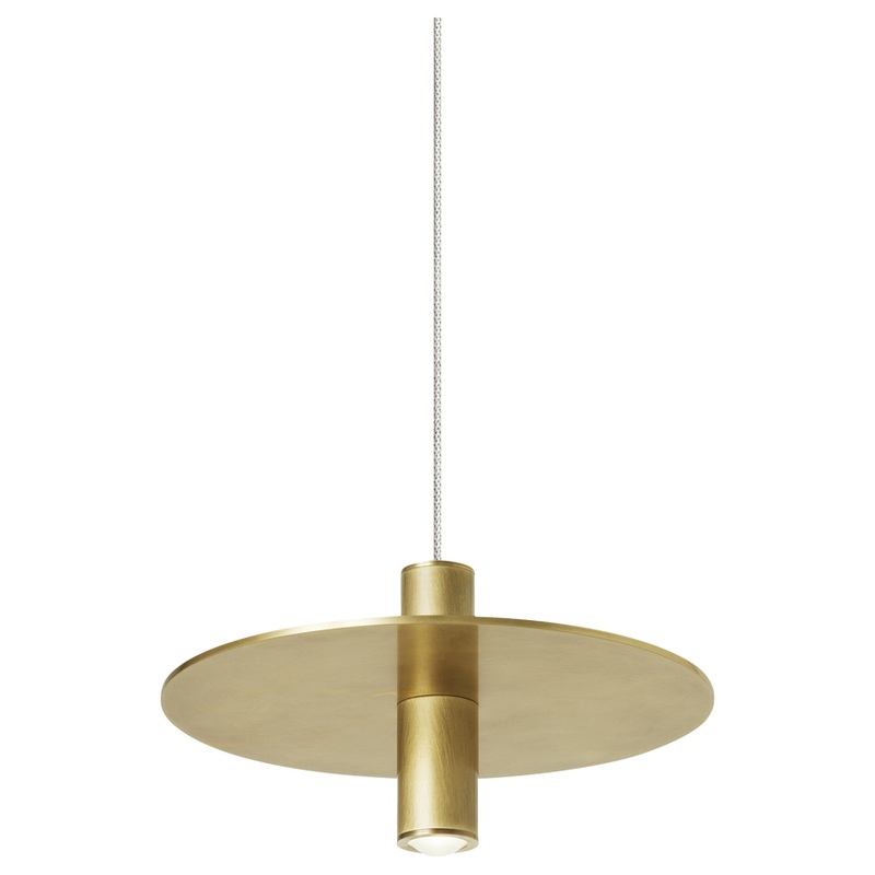 Mini Ponte Pendant MonoRail Hand Rubbed Antique Brass