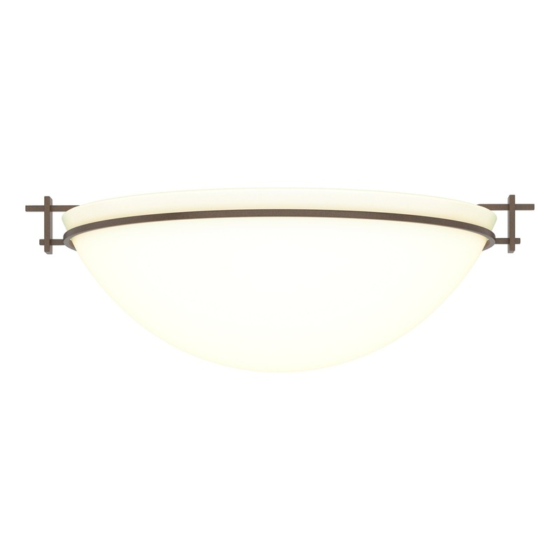 Moonband Large Semi-Flush Bronze Opal Glass (GG)