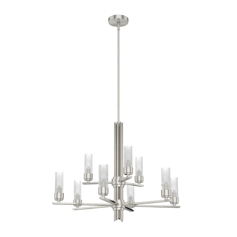 Nine Light Chandelier from the Gatz Collection in Brushed Nickel Finish by Hunter