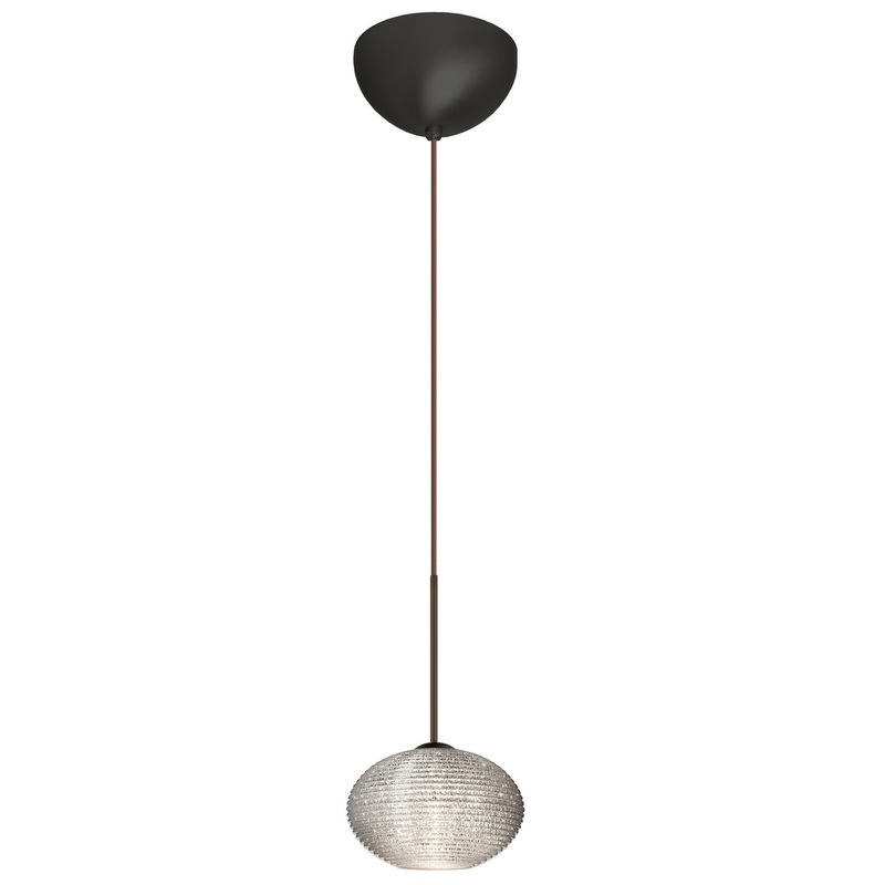 One Light Pendant from the Lasso Collection in Bronze Finish by Besa