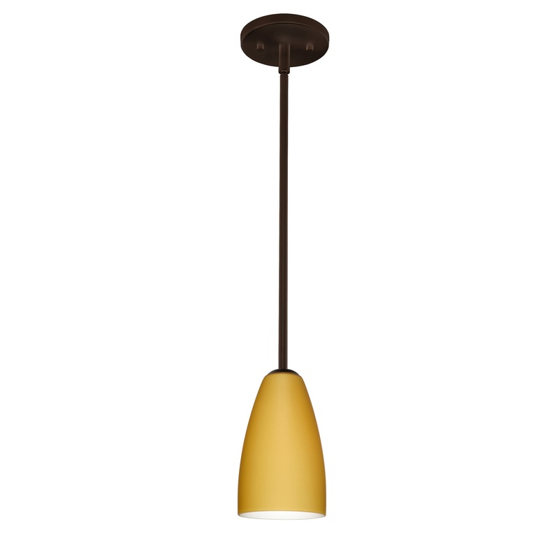 One Light Pendant from the Riva Collection in Bronze Finish by Besa