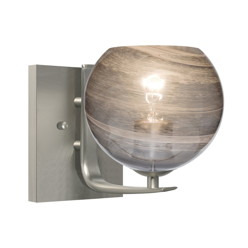 One Light Vanity from the Jilly Collection in Satin Nickel Finish by Besa