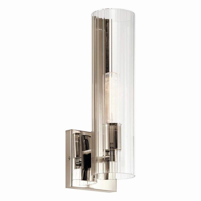 One Light Wall Sconce from the Jemsa Collection in Polished Nickel Finish by Kichler