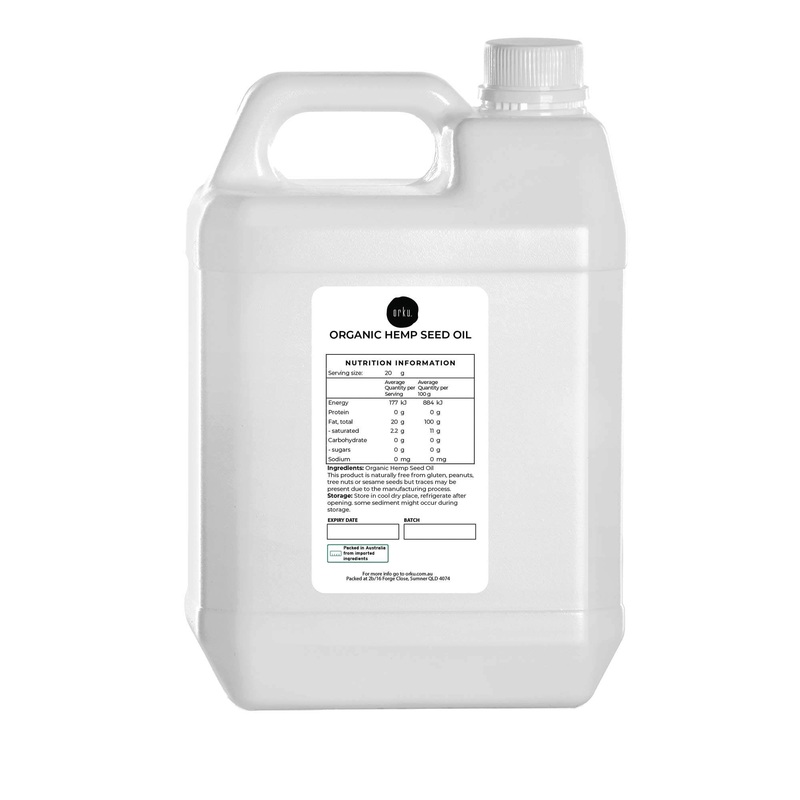 Orku 5L Organic Hemp Seed Oil – Cold Pressed Food Grade Oils