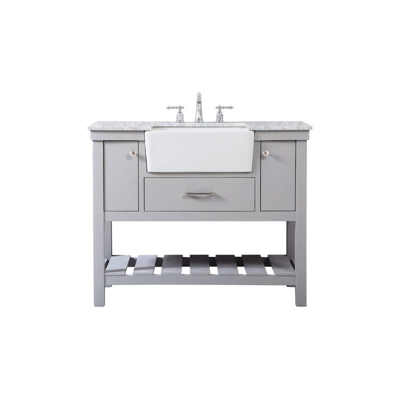 Single Bathroom Vanity from the Clement Collection in Grey Finish by Elegant Lighting