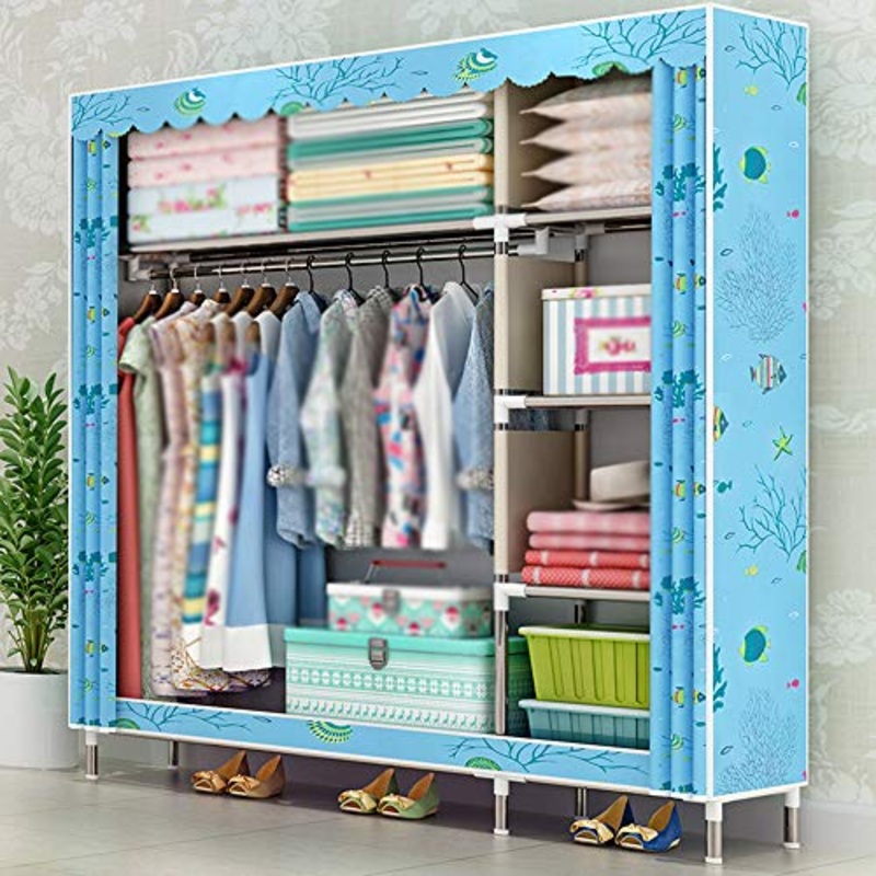 wardrobe Combinazione Doppio Armadio, Armadio Semplice in Tessuto per Uso Domestico, Grande capacit, Carico Elevato