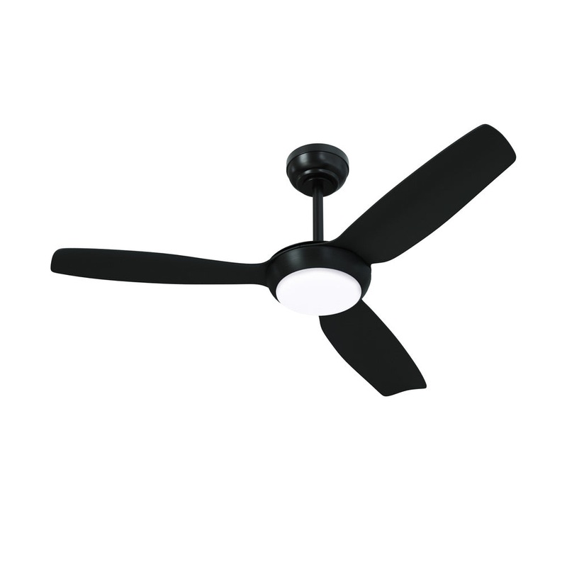 52″ Ceiling Fan with Light DC Remote Control 5 Speed Black