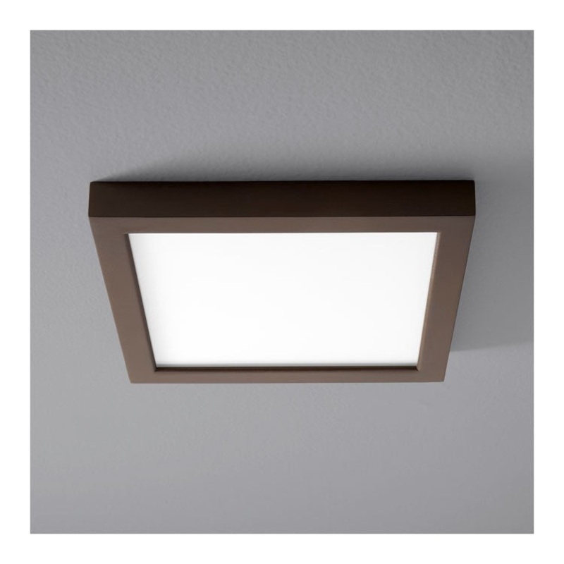 Altair Single-Light 9″ LED Square Flush Mount Ceiling Fixture – Oiled Bronze