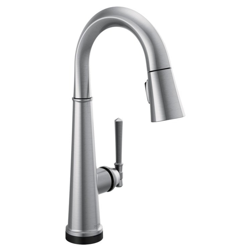 Bar Faucet Emmeline Prep 1 Lever ADA CALGreen Lumicoat Arctic Stainless Touch2O with Touchless/MagnaTite Docking/VoiceIQ Compatible 1.8 Gallons per Minute