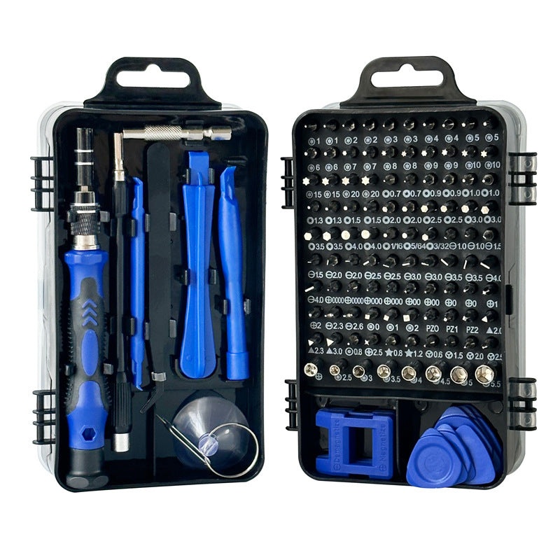 Blue and Black Professional 115-in-1 Precision Screwdriver Set – Magnetic Repair Tool Kit for PC, Laptop, Phone & Electronics