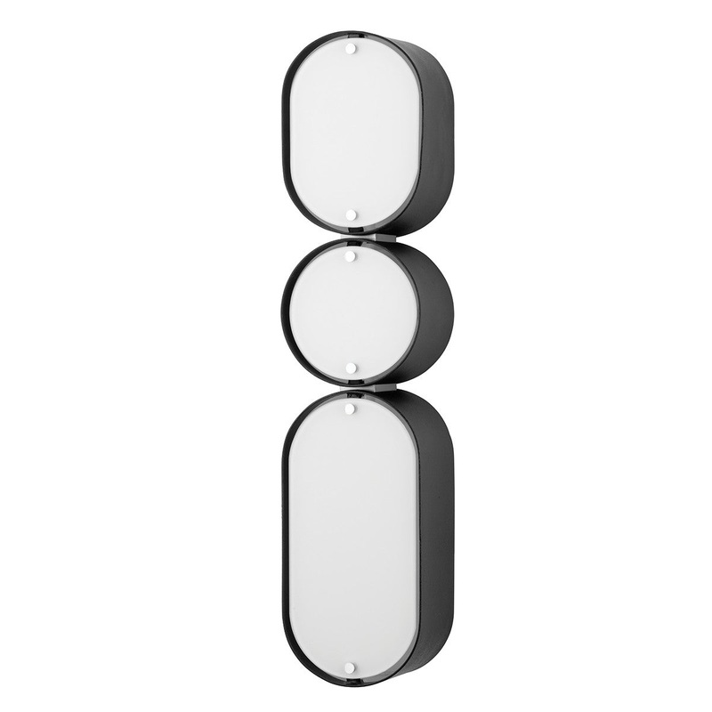 Corbett Lighting 393-03-SBK/SS Opal Three Light Wall Sconce Soft Black With Stainless Steel