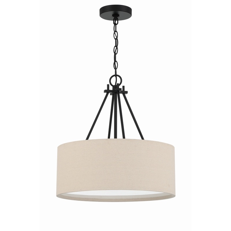 Craftmade 56593-FB Duke Three Light Pendant Flat Black