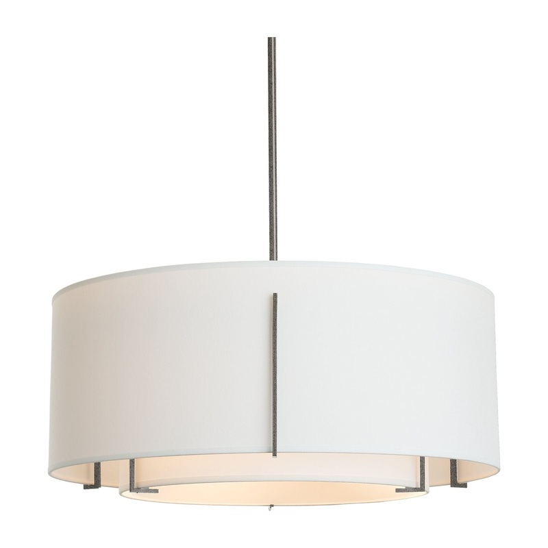 Exos Double Shade Pendant Natural Iron Natural Anna Inner Shade & Natural Anna Outer Shade