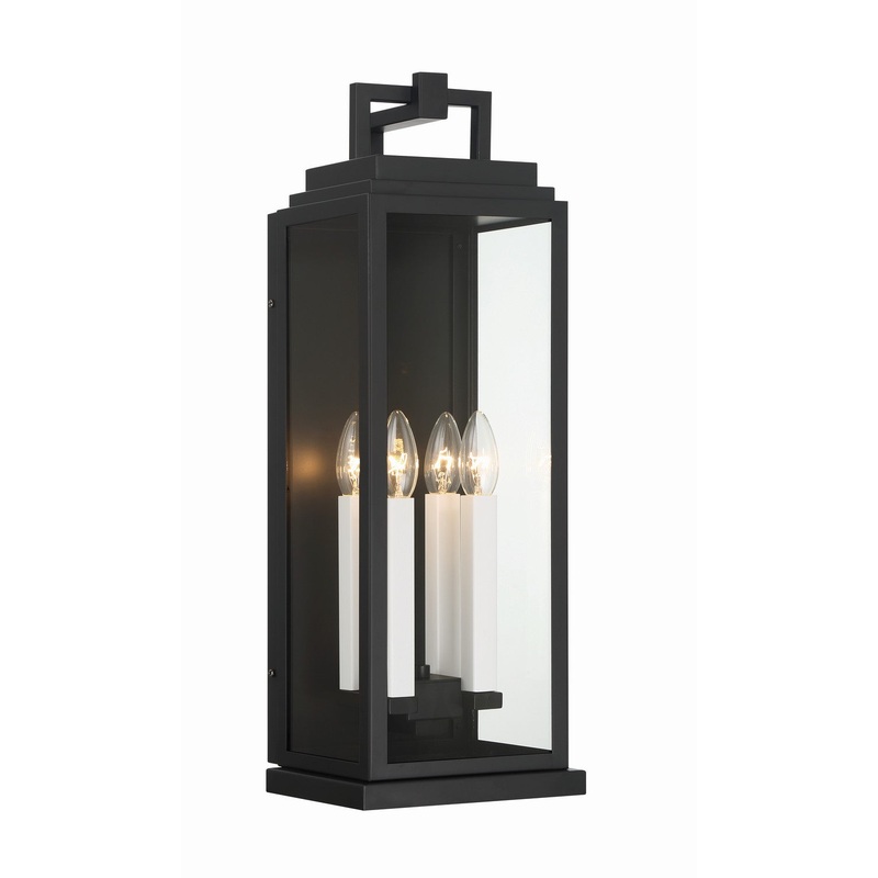 Four Light Outdoor Wall Sconce from the Aspen Collection in Matte Black Finish by Crystorama