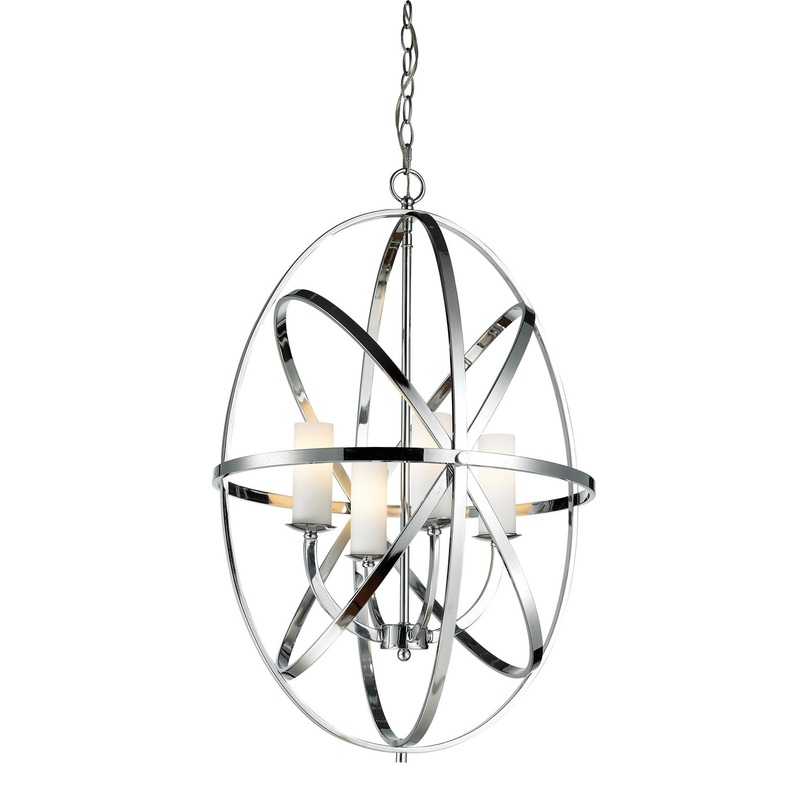 Four Light Pendant from the Aranya Collection in Chrome Finish by Z-Lite