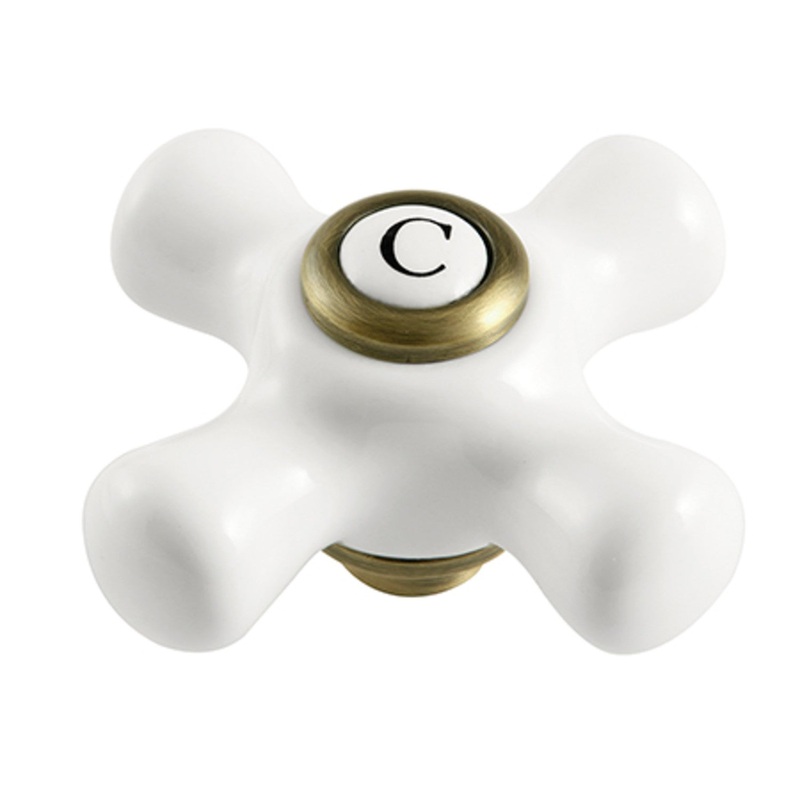 Kingston KSH266PXABC Cold Porcelain Cross Handle, Antique Brass