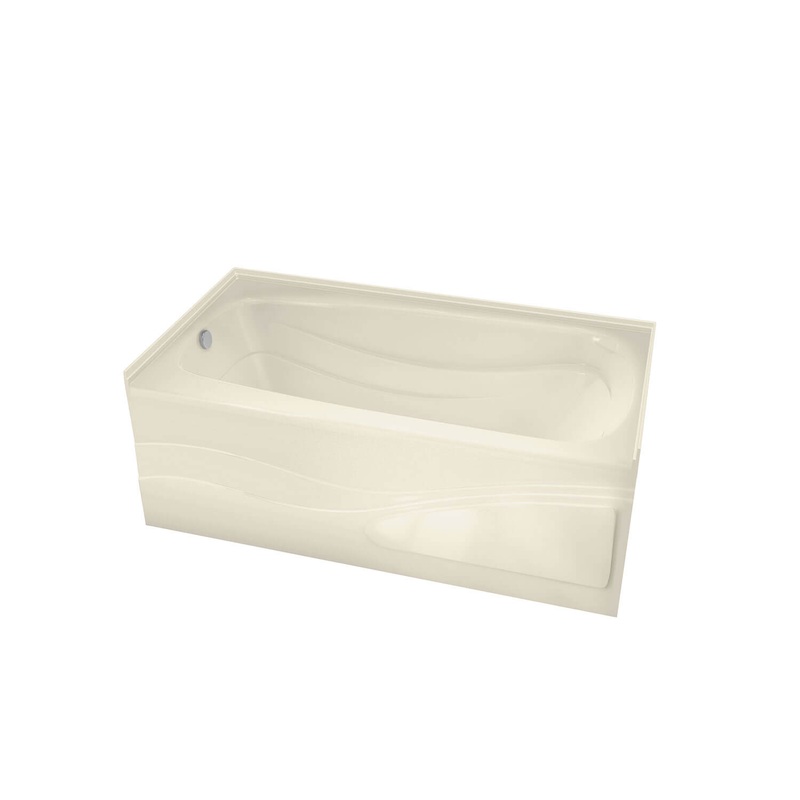 MAAX 102202-003-004-001 Tenderness 6036 Acrylic Alcove Left-Hand Drain Whirlpool Bathtub in Bone