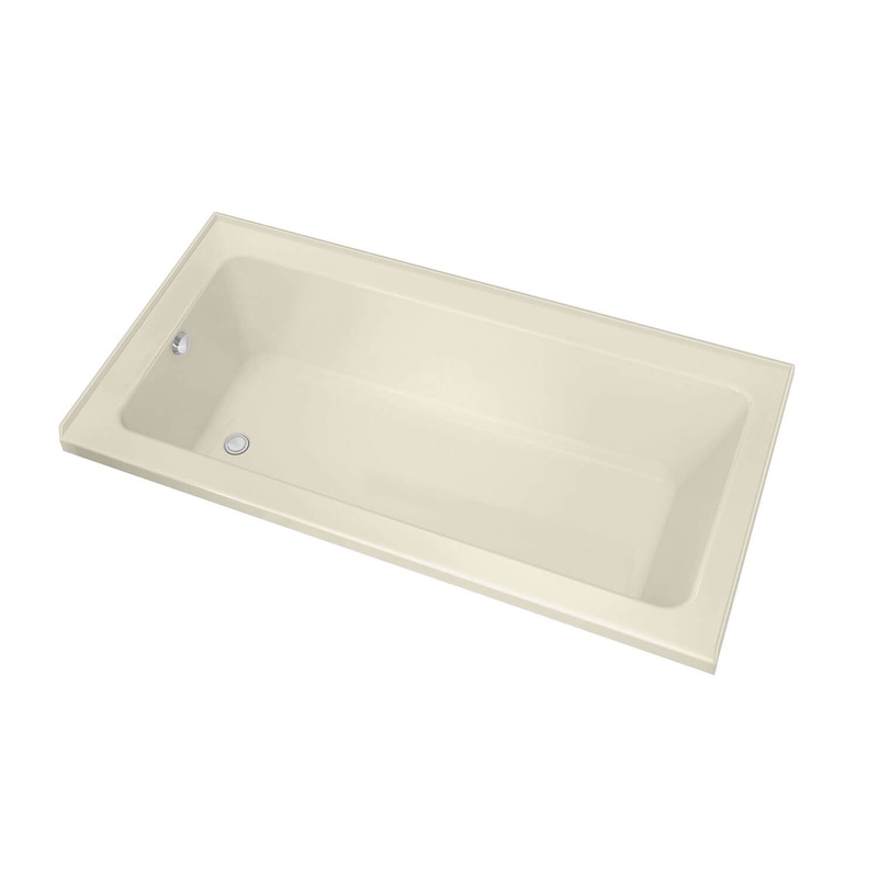 MAAX 106391-L-108-004 Skybox 7236 IF Acrylic Alcove Left-Hand Drain Aerosens Bathtub in Bone