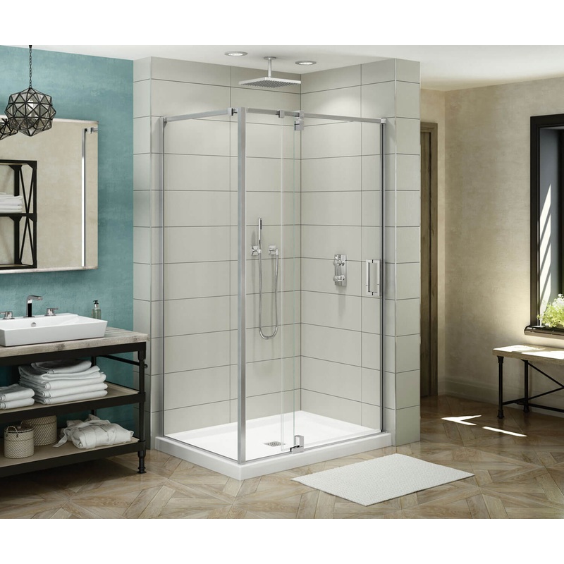 MAAX 137857-900-084-000 ModulR 48 x 36 x 78 in. 8mm Pivot Shower Door for Corner Installation with Clear glass in Chrome