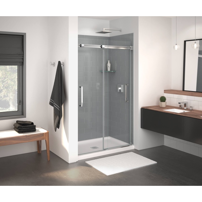 MAAX 138761-900-084-000 Inverto 43-47 x 70 -74 in. 8mm Bypass Shower Door for Alcove Installation with Clear glass in Chrome