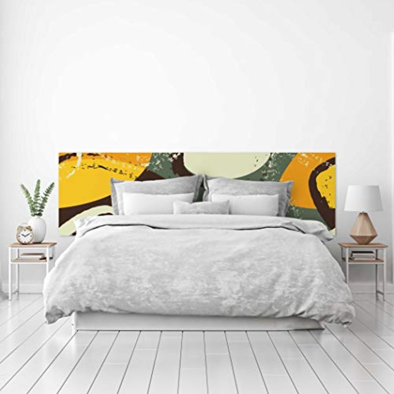 MEGADECOR Testiera per letto in PVC, decorativa, economica, con motivo astratto a olio, diverse misure (200 cm x 60 cm)